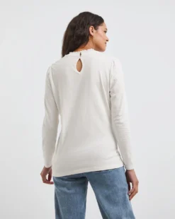 Ivory Shirred Yoke Insert Top -Cheap Vextalia Store x01ai807738w