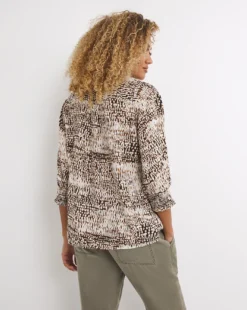 Natural Print Wrap Shirt -Cheap Vextalia Store x01bm202748w