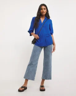 Blue Wrap Shirt -Cheap Vextalia Store x01bm219706w