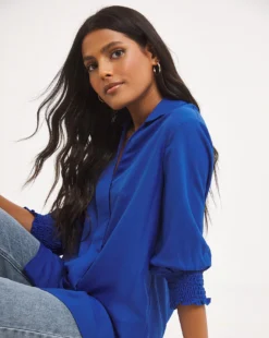 Blue Wrap Shirt -Cheap Vextalia Store x01bm219708w