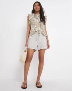 Multi Floral Sleeveless Lace Insert Top 6 Multi Floral Sleeveless Lace Insert Top -Cheap Vextalia Store x01bm252725w