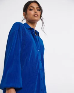 Blue Plisse Shirt -Cheap Vextalia Store x01bm438743w