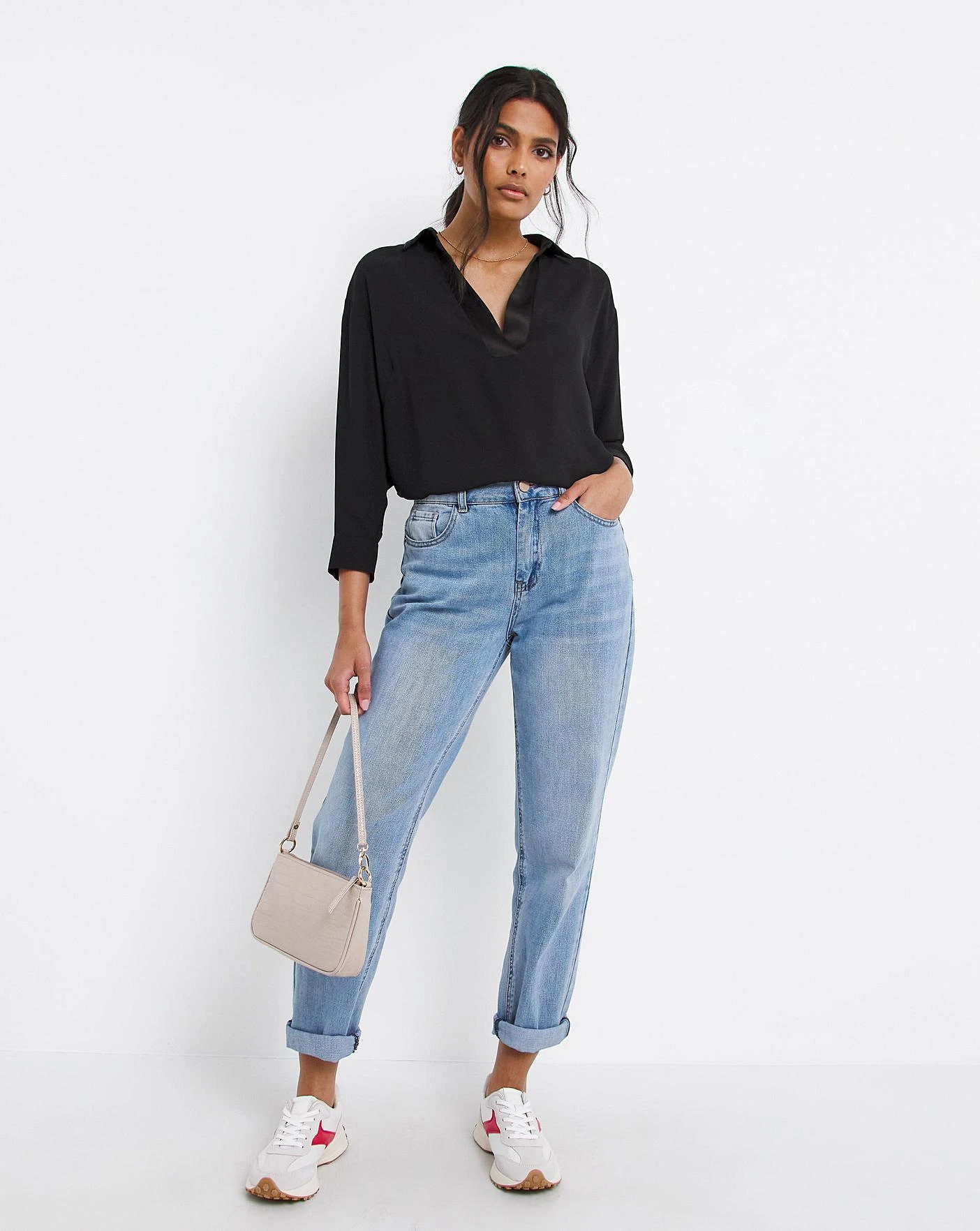 Black Satin Trim Shirt 1 Black Satin Trim Shirt