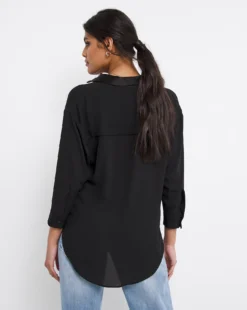 Black Satin Trim Shirt 6 Black Satin Trim Shirt -Cheap Vextalia Store x01bm510741w