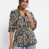Animal Print Tie Waist Top