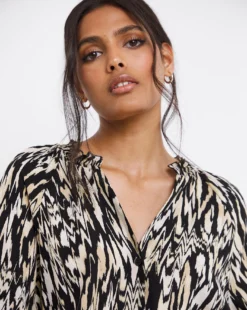 Animal Print Tie Waist Top -Cheap Vextalia Store x01bm582740w