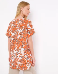 Red Tropical Longline Boxy Top 6 Red Tropical Longline Boxy Top -Cheap Vextalia Store x01ch905740w