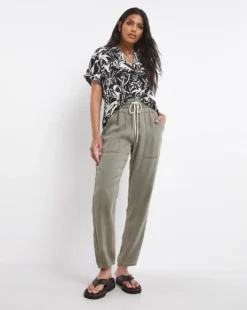 Mono Print Pocket Front Blouse -Cheap Vextalia Store x01ch950728w