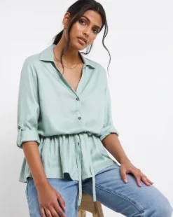 Misty Blue Drawstring Shirt 8 Misty Blue Drawstring Shirt -Cheap Vextalia Store x01ch996742w