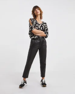 Mono Print Cold Shoulder Relaxed Tunic -Cheap Vextalia Store x01fz729705w