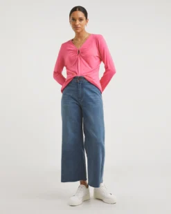 Front Keyhole Detail Long Sleeve Top -Cheap Vextalia Store x01fz968722w