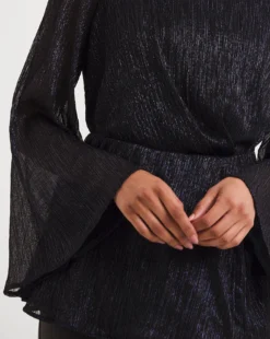 Joanna Hope Wrap Metallic Plisse Blouse -Cheap Vextalia Store x01ii015733w