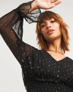 Joanna Hope Metallic Dobby Spot Blouse 7 Joanna Hope Metallic Dobby Spot Blouse -Cheap Vextalia Store x01ii602707w