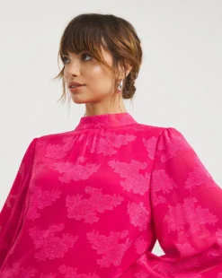 Joanna Hope High Neck Jacquard Blouse -Cheap Vextalia Store x01ii608707w