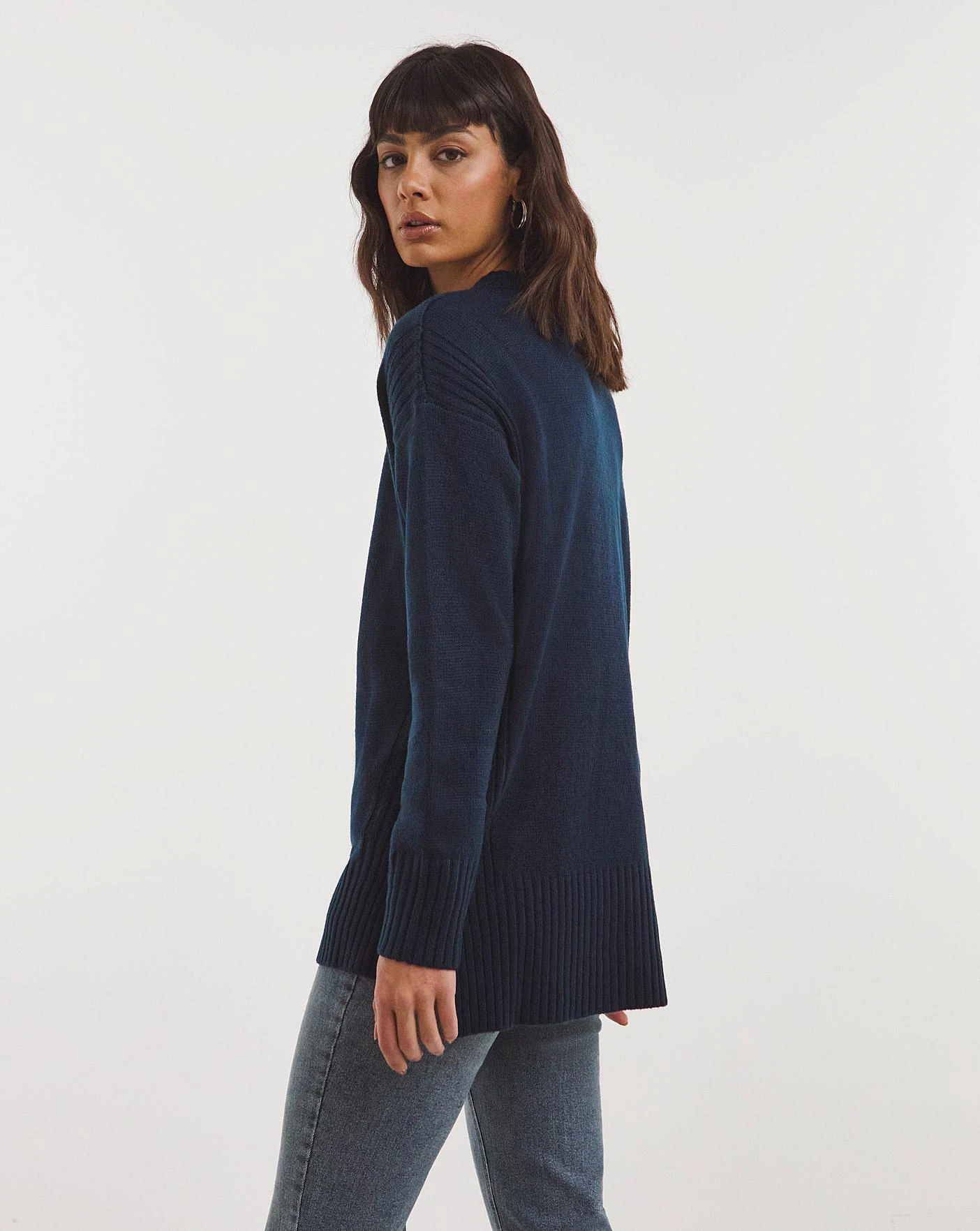 Navy Square Hem Tunic 3 Navy Square Hem Tunic - Image 3