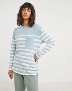 Blue And White Stripe Soft Touch Top -Cheap Vextalia Store x01ri222748w