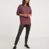 Burgundy Soft Touch Split Hem Tunic