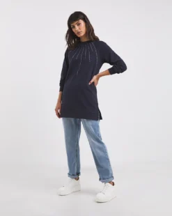 Navy Sunray Stud Sweat Tunic 7 Navy Sunray Stud Sweat Tunic -Cheap Vextalia Store x01ri252707w