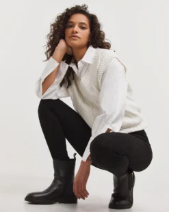 Black Jersey Denim Leggings