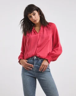 Satin Tie Neck Top