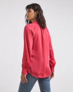 Satin Tie Neck Top -Cheap Vextalia Store x01tu125763w