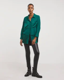 Longline Satin Mix Shirt -Cheap Vextalia Store x01tu166741w