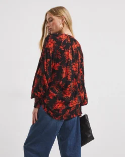 Long Sleeve Collarless Blouse 6 Long Sleeve Collarless Blouse -Cheap Vextalia Store x01tu191732w