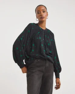 Long Sleeve Collarless Blouse 7 Long Sleeve Collarless Blouse -Cheap Vextalia Store x01tu267746w