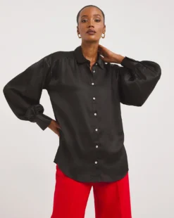 Satin Shirt With Embellished Buttons -Cheap Vextalia Store x01tu275719w