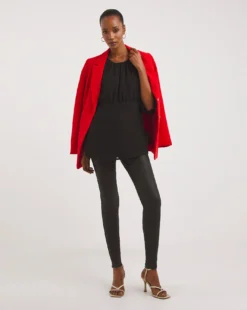 Black Exposed Back Textured Swing Top -Cheap Vextalia Store x01tu297720w