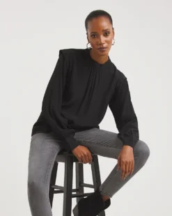 Shoulder Detail High Neck Top