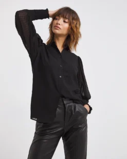 Shirt With Extreme Shirred Cuff