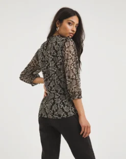 Lace Trim Frill Detail Blouse -Cheap Vextalia Store x01tu495708w