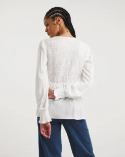 Shirred Bodice Zip Front Top -Cheap Vextalia Store x01tu685732w