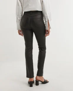 Black Coated Splitfront Hem Slim Jeans -Cheap Vextalia Store x01uy743738w