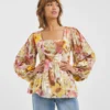 Jo Printed Balloon Sleeve Blouse
