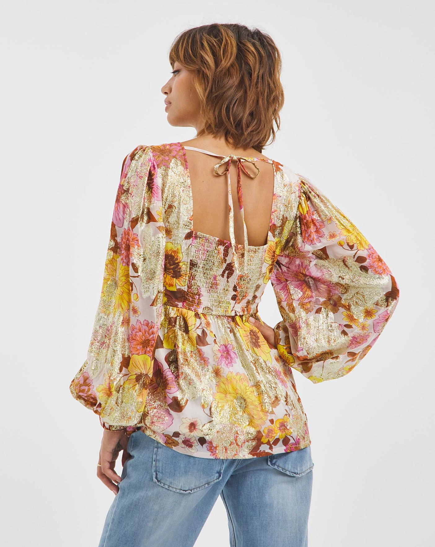 Jo Printed Balloon Sleeve Blouse 3 Jo Printed Balloon Sleeve Blouse - Image 3
