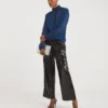 Black Sequin Straight Leg Trouser