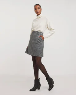 Herringbone Power Ponte Stretch Skirt