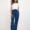 Printed Spun Wide Leg Trouser