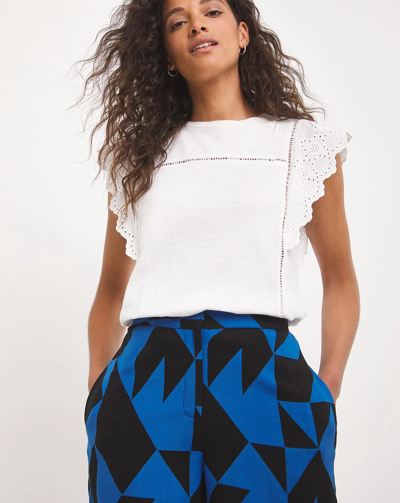 Printed Spun Wide Leg Trouser 2 Printed Spun Wide Leg Trouser - Image 2