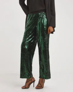 Green Sequin Straight Leg Trouser -Cheap Vextalia Store x01zg001749w