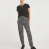 Mono Print Jersey Tapered Trousers