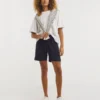 Navy Linen Mix Shorts