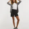 Black Linen Mix Shorts