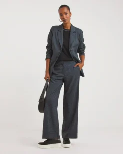 Houndstooth Wide Leg Trousers