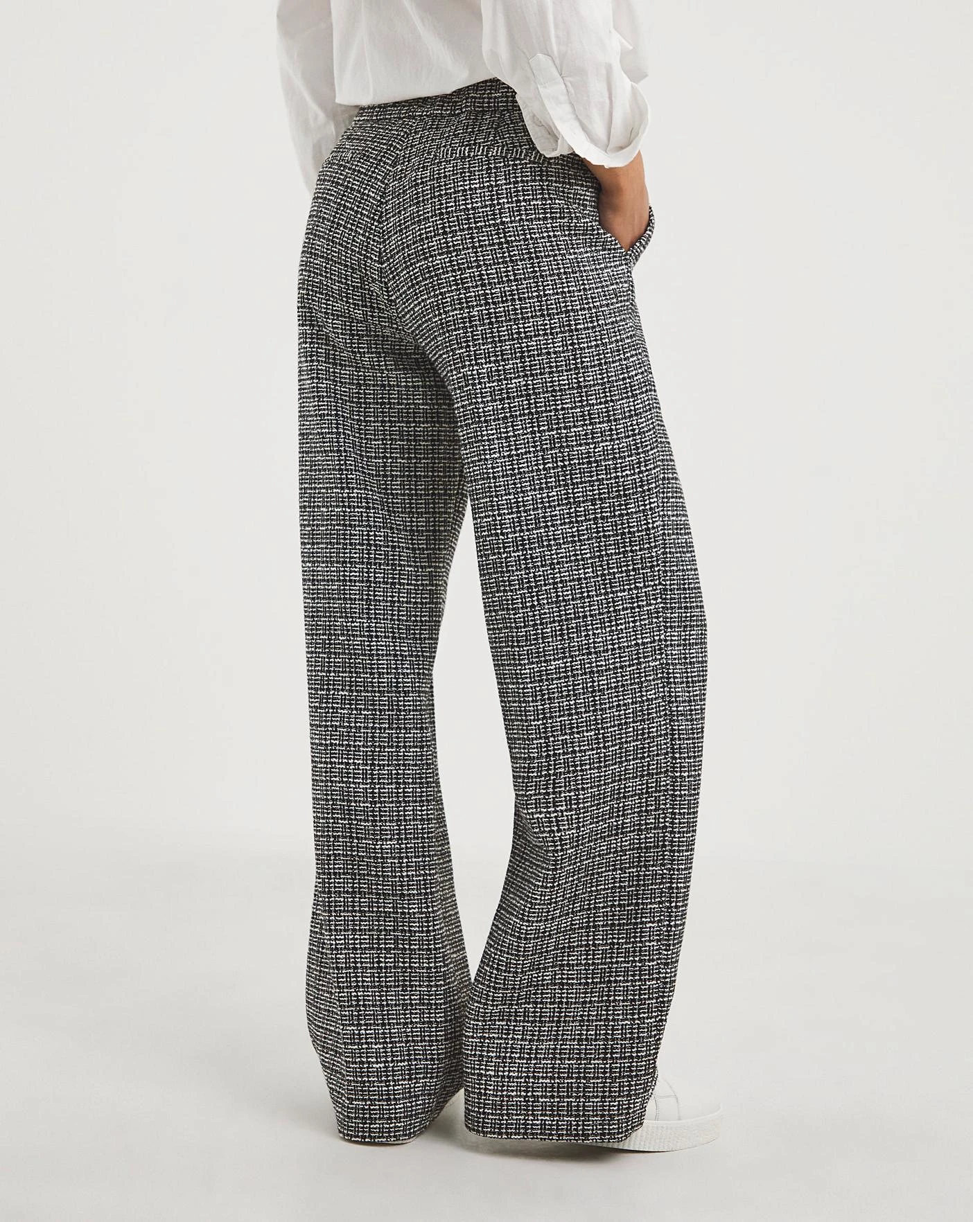 Mono Check Wide Leg Trousers 3 Mono Check Wide Leg Trousers - Image 3
