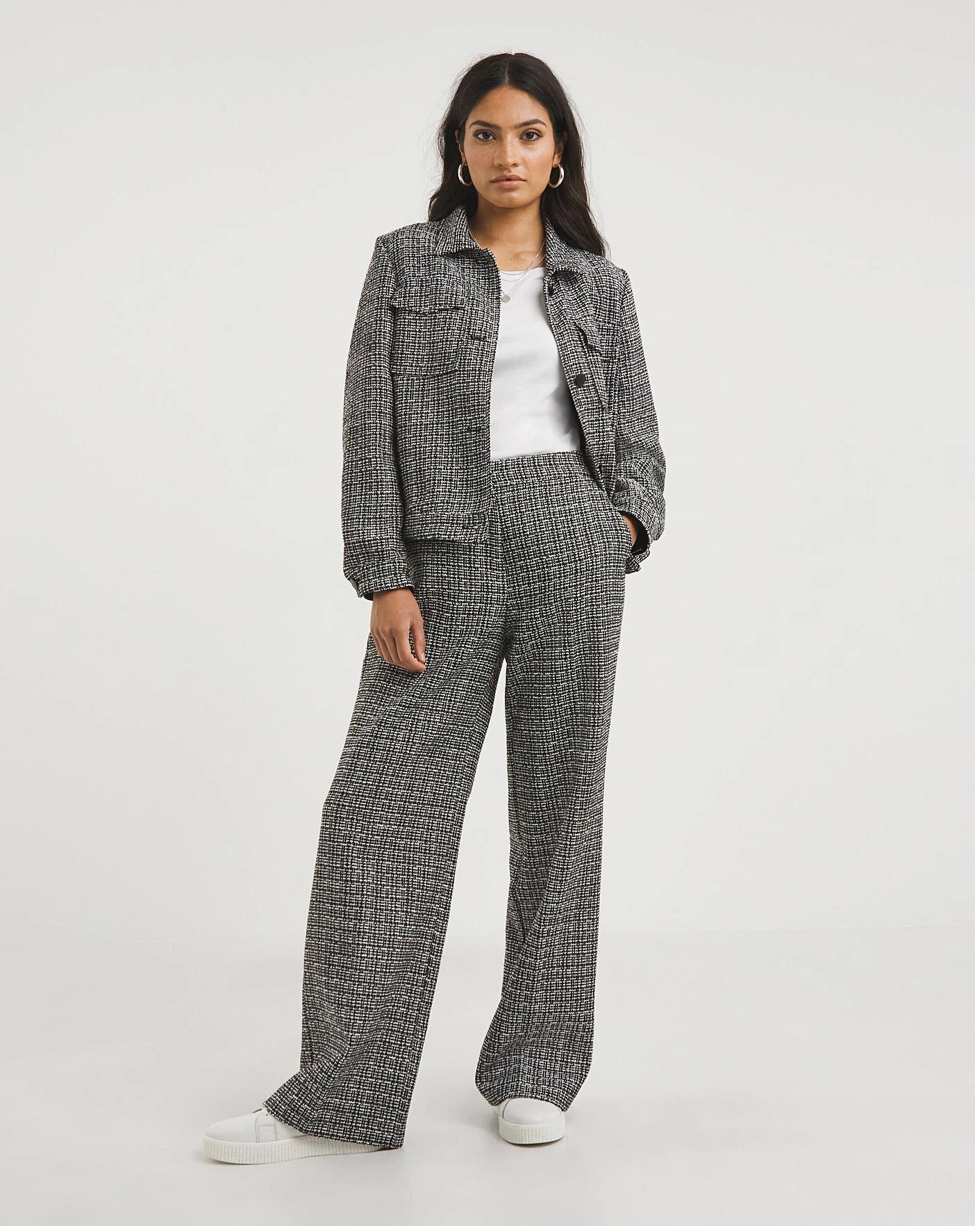 Mono Check Wide Leg Trousers 1 Mono Check Wide Leg Trousers