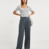 Grown On Waist Wide Leg Trouser