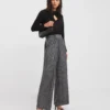 Wide Leg Glitter Knit Pull On Trouser
